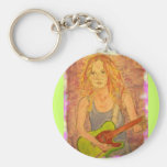 Guitar Girl Key Chain