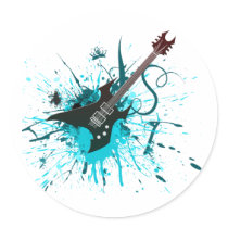 Guitar Graffiti - Emo Rock Music Band Alternative Stickers