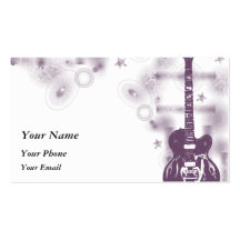 Guitar Graphic Pur Profile Card Business Card Template