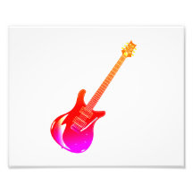 Guitar graphic yel pink red photo print