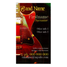 GUITAR "GrungeRed" Vertical Business card