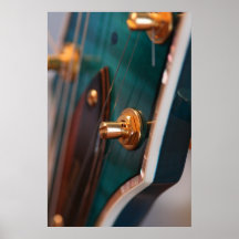 Guitar Head in Blue Posters