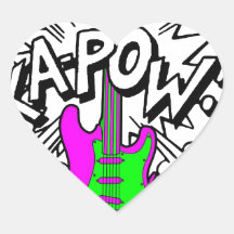 Guitar Heart Sticker