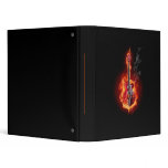 guitar in flames 3 ring binders