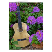 Guitar in Rhododendrons Card