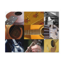 Guitar Photos Collage Post Card