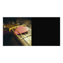 Guitar Pick Tucked in Strings Photo Card Template
