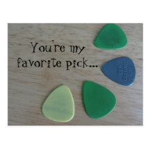 Guitar Picks with Saying Postcard