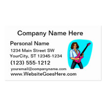 Guitar player, dark skinned, playing electric business card template