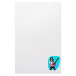 Guitar player, dark skinned, playing electric custom stationery