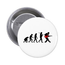 Guitar player evolution pinback button
