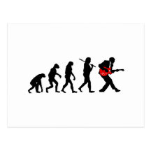Guitar player evolution postcards