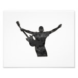 guitar player hands up faded shadow patchy photo