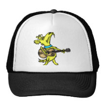 Guitar Playing Dog Hats