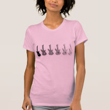 Guitar Rock With Six Guitar Silhouettes T Shirts