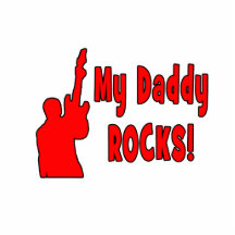 guitar rocks red holding up electric daddy rock photo cutout