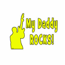 guitar rocks yellow holding up electric daddy rock photo cutout
