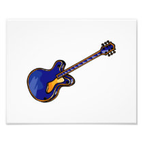 Guitar Semi Hollow Simple Blue Graphic Photograph