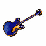 Guitar Semi Hollow Simple Blue Graphic photo sculptures