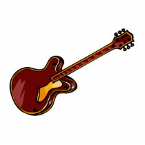 Guitar Semi Hollow Simple Burgundy Graphic Cut Outs