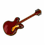 Guitar Semi Hollow Simple Burgundy Graphic photo sculptures