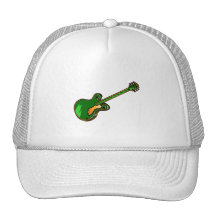 Guitar Semi Hollow Simple green Graphic Hats