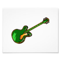 Guitar Semi Hollow Simple green Graphic Photo