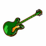 Guitar Semi Hollow Simple green Graphic photo sculptures