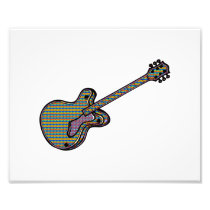 Guitar Semi Hollow Simple Psychadelic Graphic Photo Print