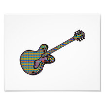Guitar Semi Hollow Simple Psychadelic Graphic Photo Print