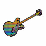 Guitar Semi Hollow Simple Psychadelic Graphic photo sculptures