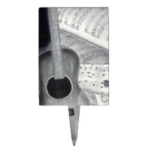 Guitar & Sheet Music Cake Topper