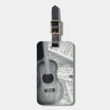 Guitar & Sheet Music Luggage Tag
