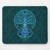 Guitar Tree (blue) Mousepads