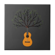 Guitar Tree Ceramic Tile