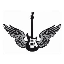 guitar wings postkarten