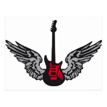 guitar wings postkarten