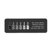 Guitar With Six Guitars Address Label