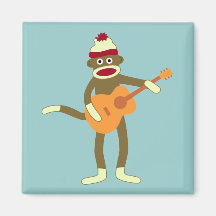 Guitare acoustique de singe de chaussette aimants