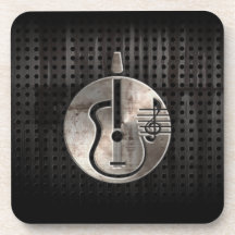 Guitare acoustique rocailleuse dessous-de-verre