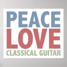 Guitare classique d'amour de paix posters