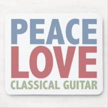 Guitare classique d'amour de paix tapis de souris