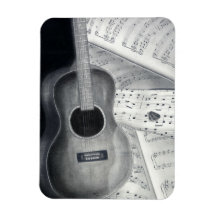 Guitare et aimant flexible de musique magnets en rectangle