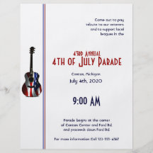 Guitare patriotique 4 juillet de drapeau tract customisé