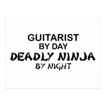 Guitarist Deadly Ninja by Night Postcards