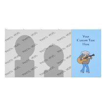 Guitarist. Elephant Playing Electric Guitar. Photo Card Template