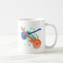 GUITARS AND PAINT SPLATTER MUG