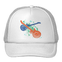 GUITARS AND PAINT SPLATTER TRUCKER HAT