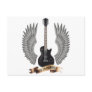 Guitars and wings black post card