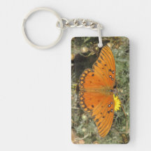 Gulf Fritillary Butterfly Keychain
